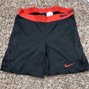 Nike Pro Softball Sliding Shorts Black Orange Tight Fit Sz L